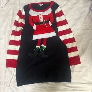 Isela Women's Jingle Christmas Holiday Sweater Dress Size Medium